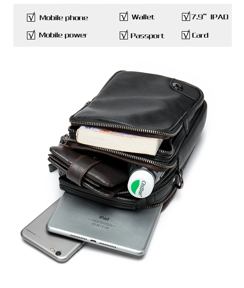 WESTAL men's bags genuine leather shoulder bag for crossbody messenger male small handbags casual 6009 |