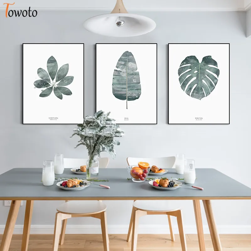 Современная Картина на холсте с растениями для гостиной домашний плакат печать