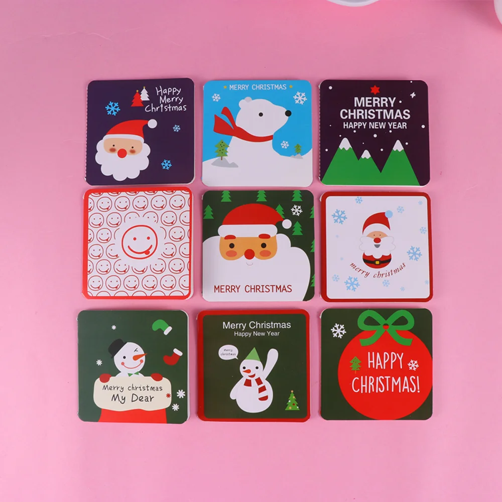 

144 pcs Small Christmas Hollow Greeting Creative Christmas Elements Painted Blessing Gift for Christmas Gift Supplies