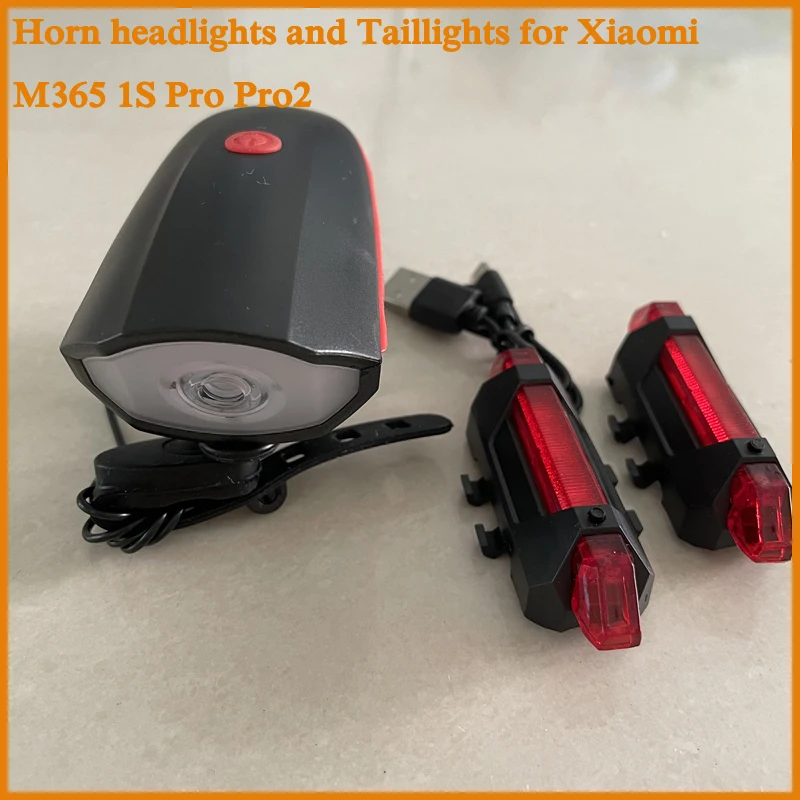 

Waterproof Headlight LED Warning Light with Horn Tail Lamp For Xiaomi M365 1S Pro Pro2 Bike Bicycle Taillight USB Charging Light