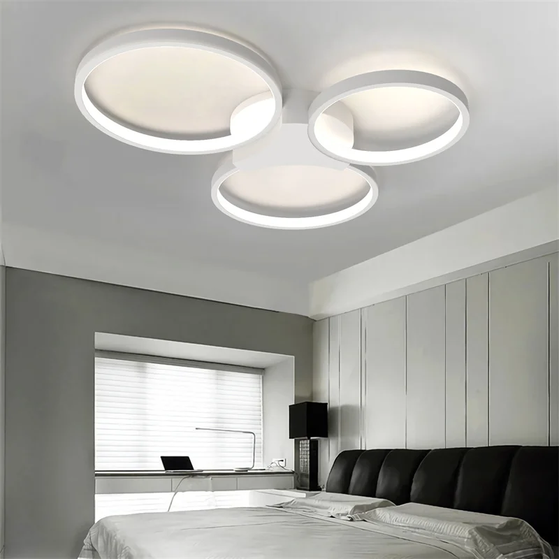 

Interior led Ceiling Lights for Bedroom Living room 220V Rings Wave Avize Modern Led Ceiling lamp for office Bedroom Living Room