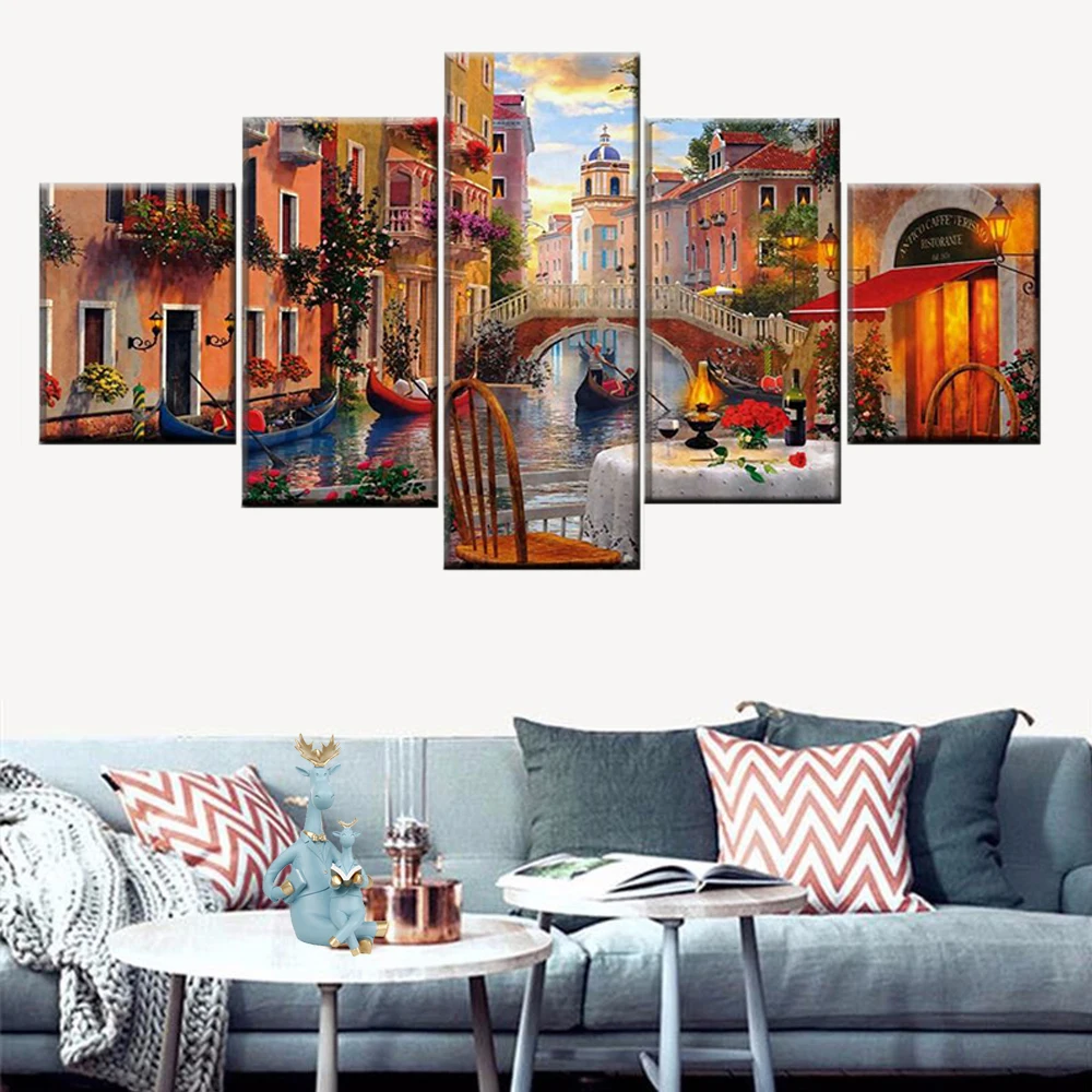 5d алмазная живопись Венеция Ресторан полный квадрат круглая дрель Сделай Сам