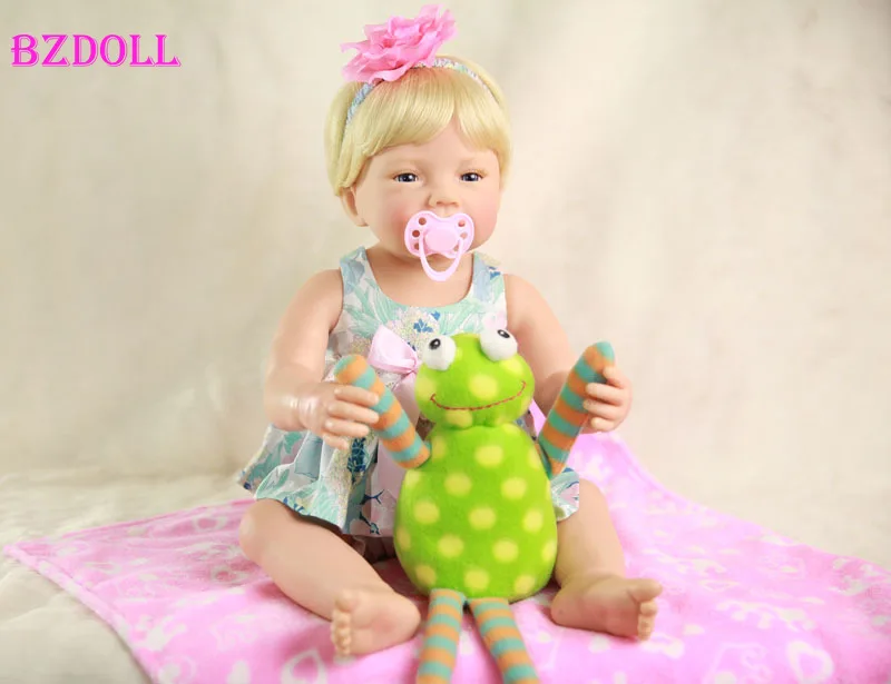 55 см полный корпус силиконовый реборн девочка куклы 22 дюймов новорожденных кукла