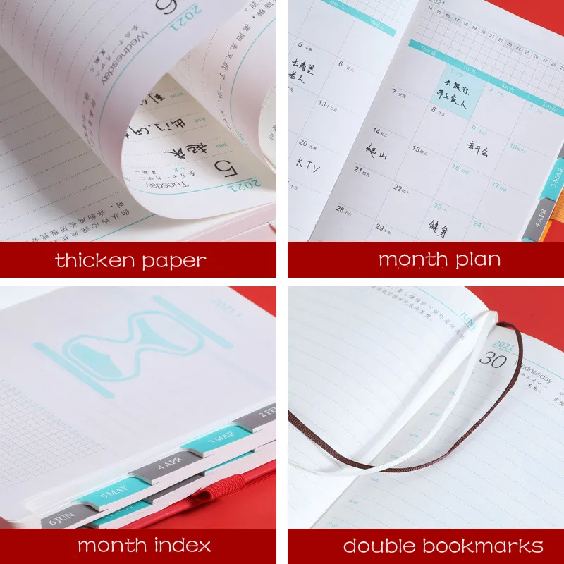 Ежедневный ежедневный ежедневник записная книжка A5 утолщенная повестка дня 2021