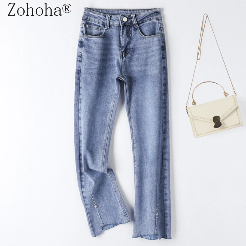 

Женские узкие джинсы Zohoha, одежда с высокой талией, синяя джинсовая одежда, уличная одежда, винтажные качественные модные женские джинсы на в...