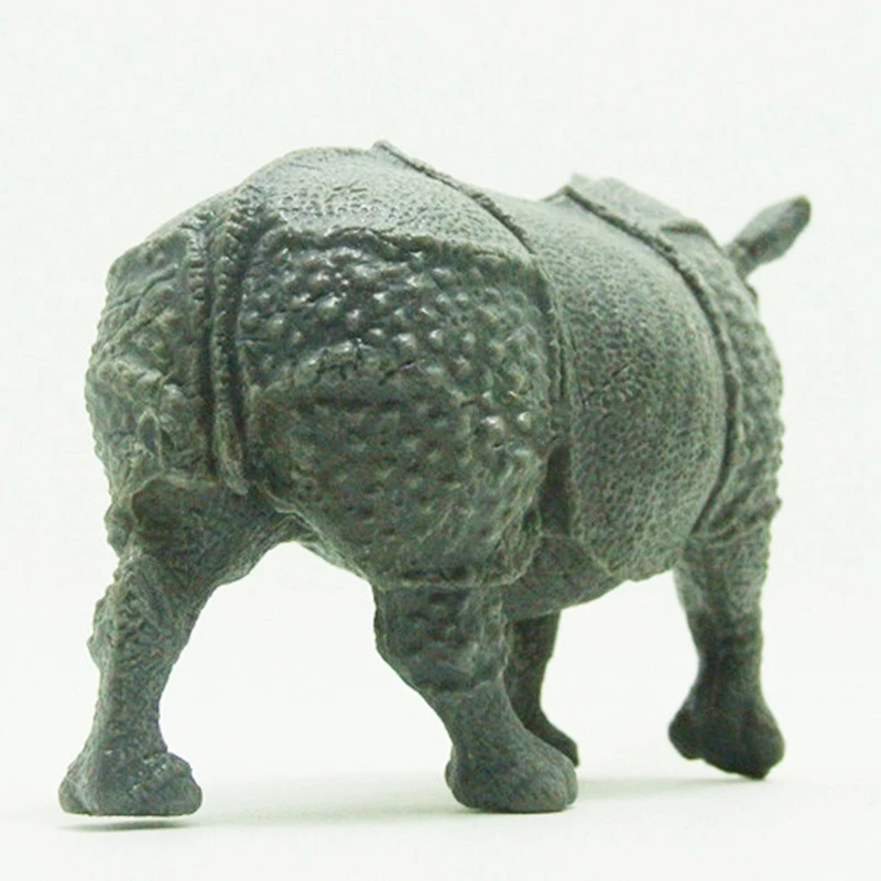 

TLAND Indian Rhino Model PVC Toy Home Decoration Children Education Gift