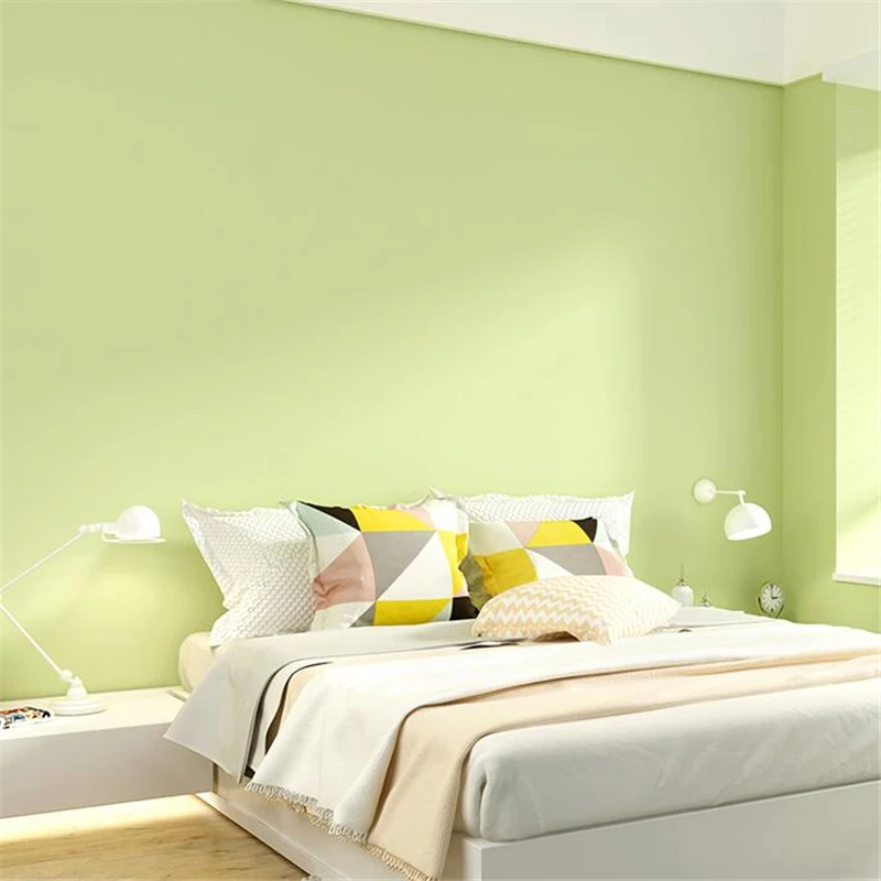 Wellyu зеленые обои маття желто-зеленые однотонные современные минималистичные