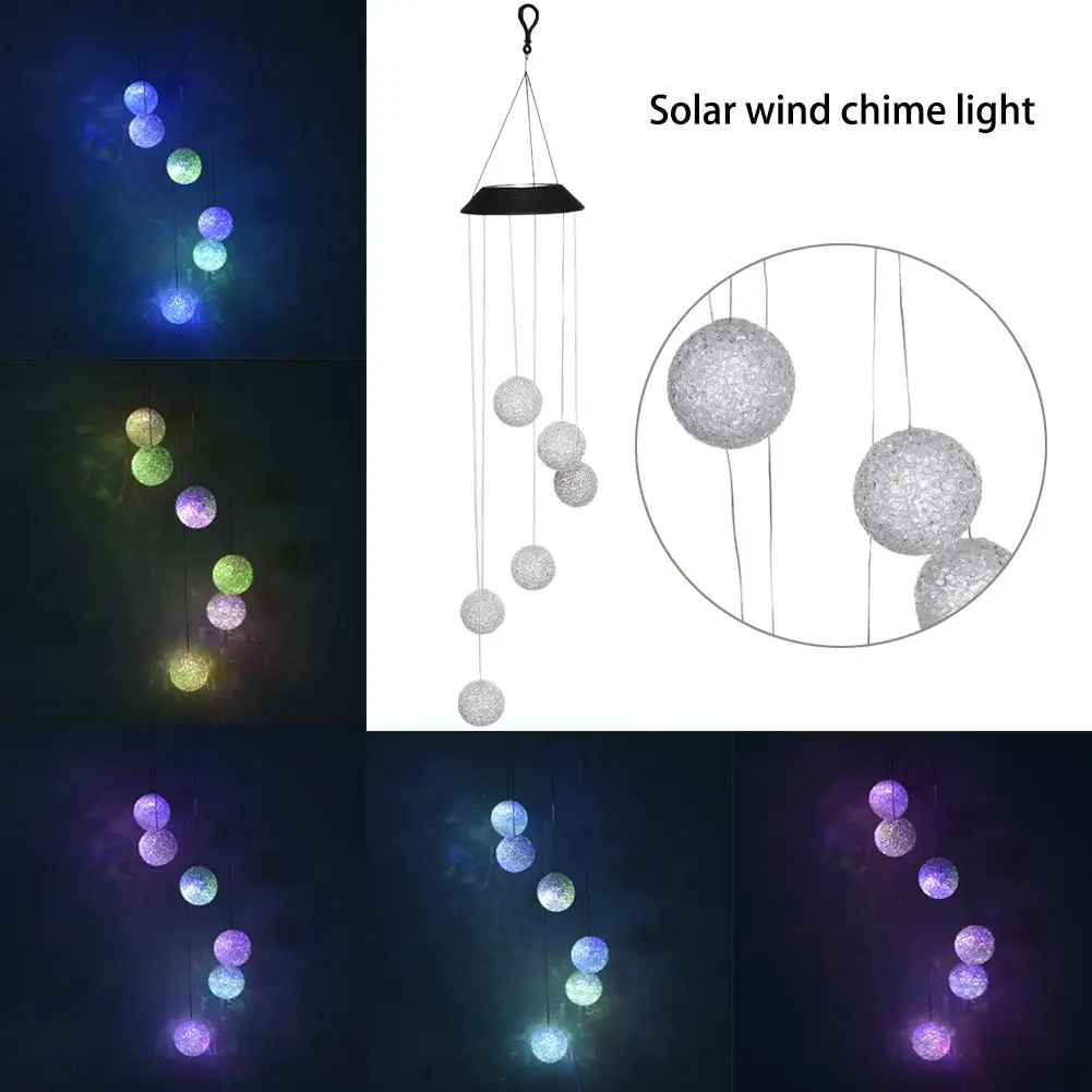

9 kinds of Solar Light Outdoor Powered LED Wind Chime Color Change Spiral Wind Chime Outdoor Light Decorative Garden Light