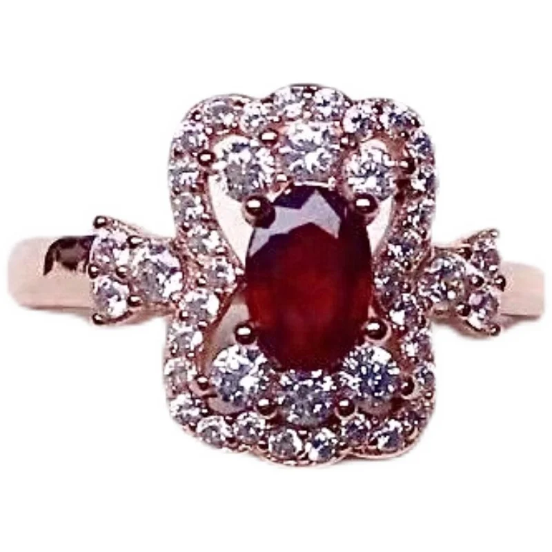 Винтажное кольцо из серебра 925 пробы с натуральным Рубином 4 мм х 6 | Украшения и