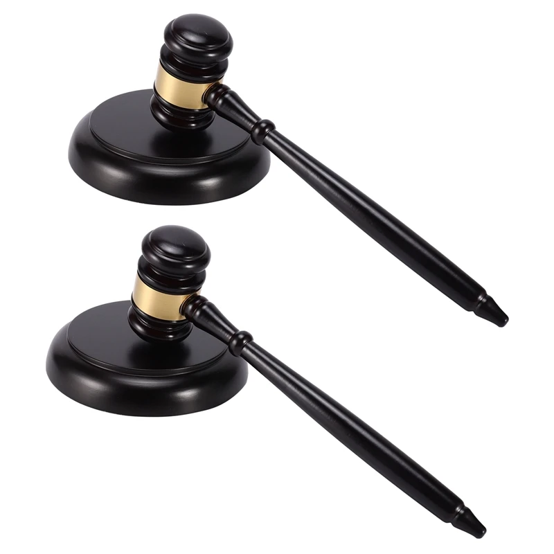 

2X Wooden Judge's Gavel Auction Hammer With Sound Block For Attorney Judge Auction Handwork