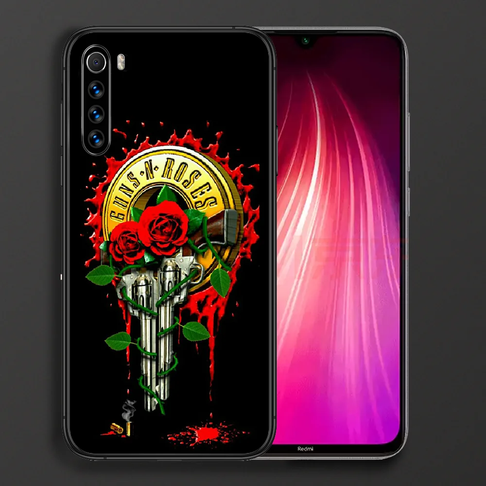 

Rock Band Guns N' Roses Phone case For Xiaomi Redmi Note 7 8 8T 9 9S 4X 7 7A 9A K30 Pro Ultra black cell cover tpu hoesjes 3D