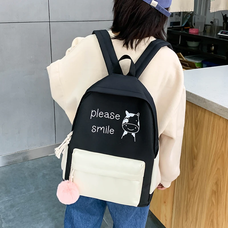 

New Trend Female Backpack Cute Canvas Women Backpack New School Bag For Teenager Girls Female Shoulder Bags School Backpack