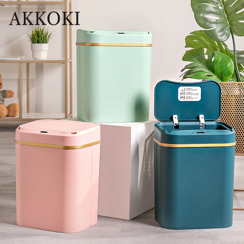 

12L Plastic Smart Electric Trash Can Intelligent Sensor Compost Recycle Waste Bin Garbage Basket Cleaning Toilet Rubbish Dustbin