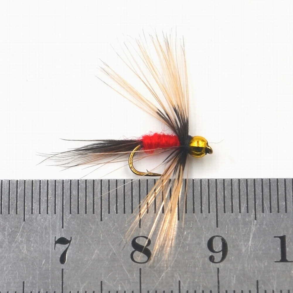 Золотая головка бусины MNFT 10 шт. длинная борода красное тело Нимфа искусственная