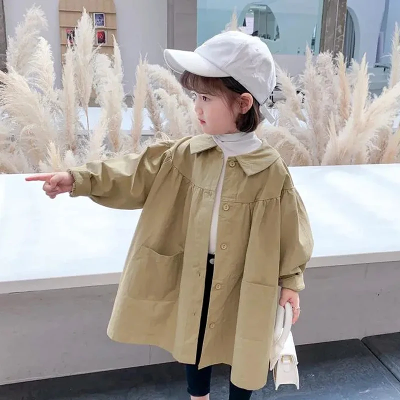 

Новинка 2021 года; Сезон осень-зима; Пальто для маленьких девочек симпатичное Теплое повседневное пальто Детская верхняя одежда с длинными ру...