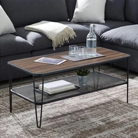 retro industrial style 2 layer side tables small apartment living room rectangular table minimalist metal coffee table