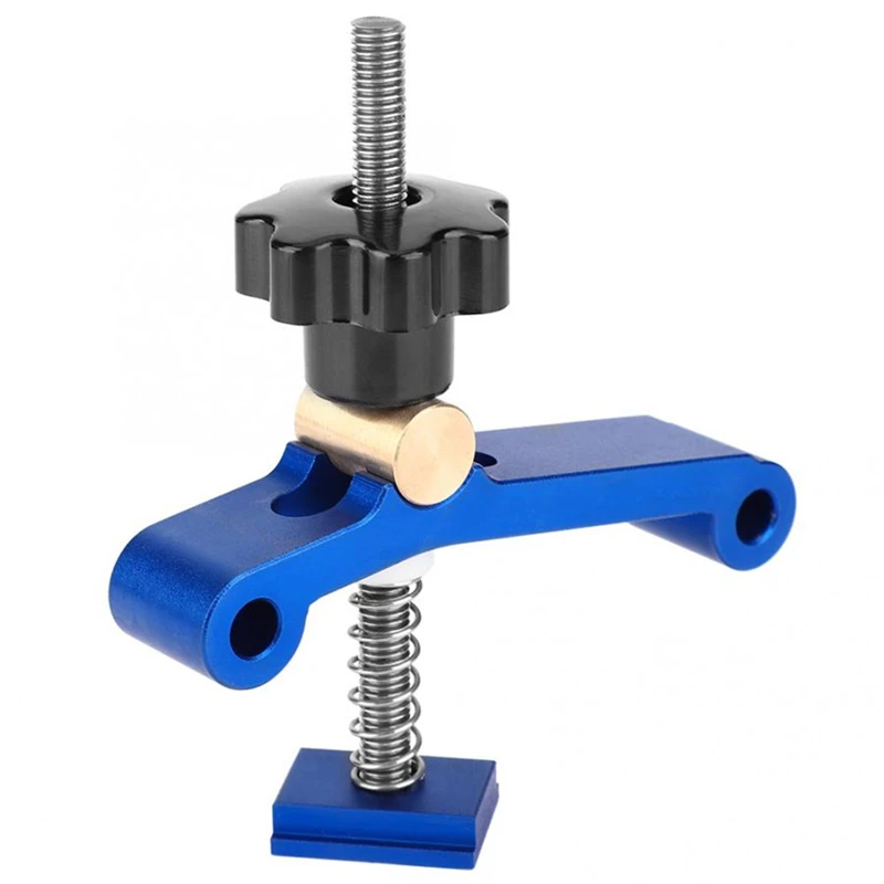 

Blue Aluminum Alloy T-slot T-Track Clamp Set Quick Acting Hold Down Clamp with Copper Pressure Woodworking Tool
