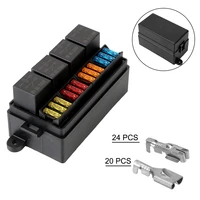 plastic cover 4pin 12v 40a relays with spade terminals 12 way blade fuse holder box for auto car truck trailer fuse