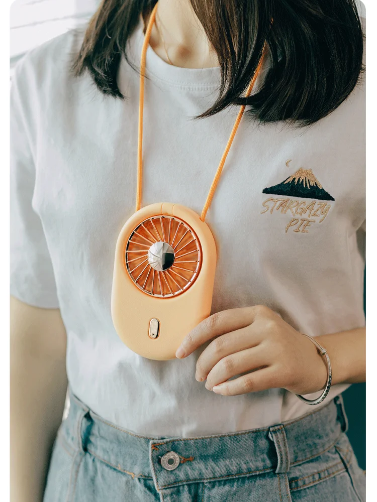 

GY Folding Mini Portable Portable USB Rechargeable Hand Electric Fan Mute Neck Cute and Lazy