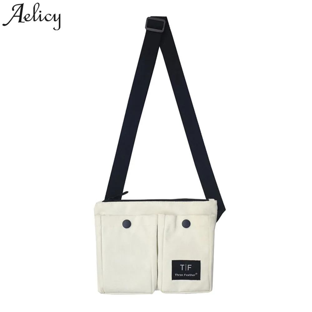 Женские холщовые сумки Aelicy повседневные через плечо на молнии для девушек и