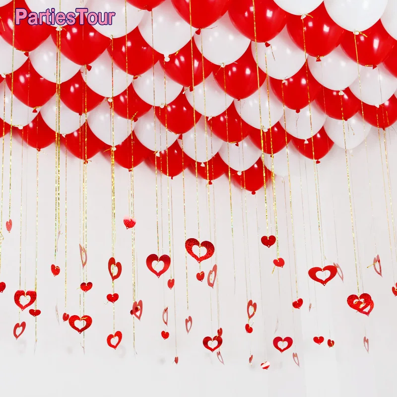 

100 шт. Свадебные украшения в форме сердца лазерные блестки воздушные шары воздушный шар в виде аксессуары вечерние брак ко Дню Святого Вален...