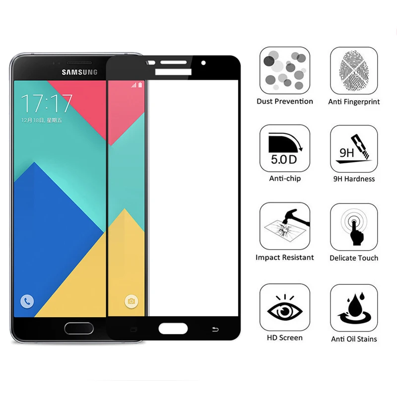 FLOVEME 5D закаленное Стекло пленка для samsung Galaxy A510 A7 A3 2017 2016 J3 J5 J7 Экран Защитная A8