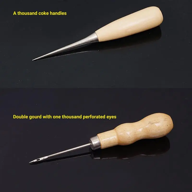 

18pcs Leather Working Tools Leather Craft Tool Kit for Stitching Carving Working Sewing Saddle Groover Kit