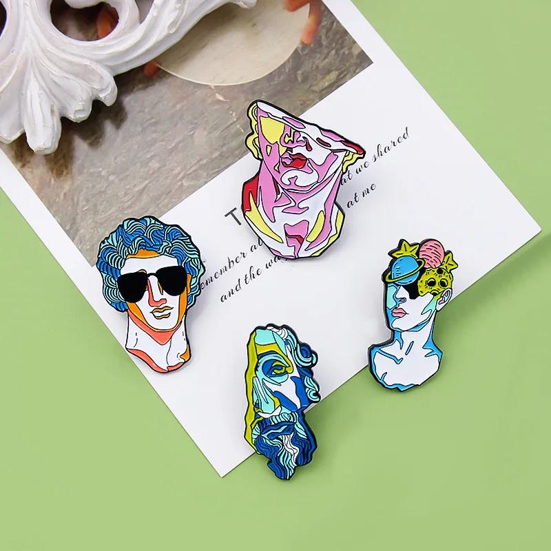 

Personalized Abstract Art Plaster Brooch Simple Sculpture Figure Brooch Backpack Badge Lapel Pins Creative Fashion Jewelry Gift