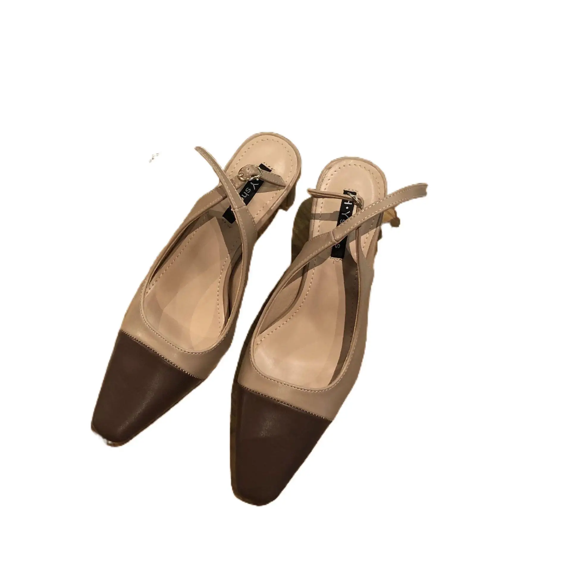 

Square Toe Female Sandal Comfort Shoes for Women Block Heels Girls Multicolored Closed Chunky High Open 2021 Fashion Clear