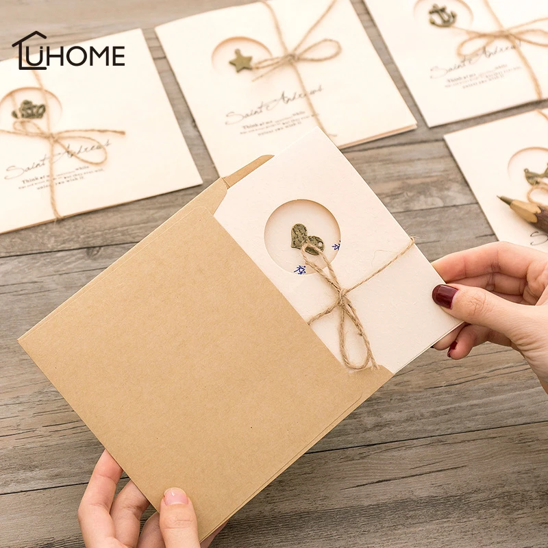 5 шт. винтажные металлические буквы сделай сам из крафт-бумаги Пригласительные