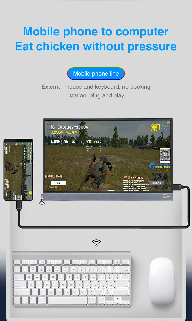 Новинка 15,6 дюймов 4K портативный компьютерный монитор PC TYPE-C HDMI PS4 Xbo x360 1080P ips FHD светодиодный USB-C монитор дисплей для Raspberry Pi