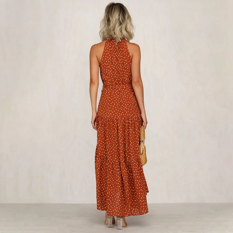 

European and American Women's Spring and Summer Fashion Sexy Sleeveless Polka Dot Dress