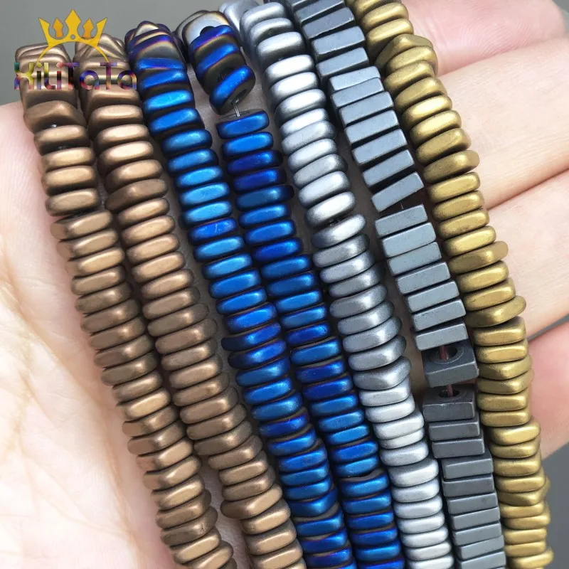 6*2 мм матовые натуральные гематитовые бусины квадратные Круглые для