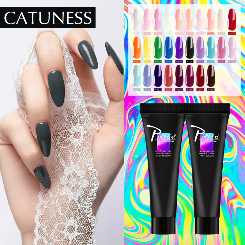 CATUNESS дизайн ногтей полигель для наращивания Акриловые ногти 28 цветов Прозрачный