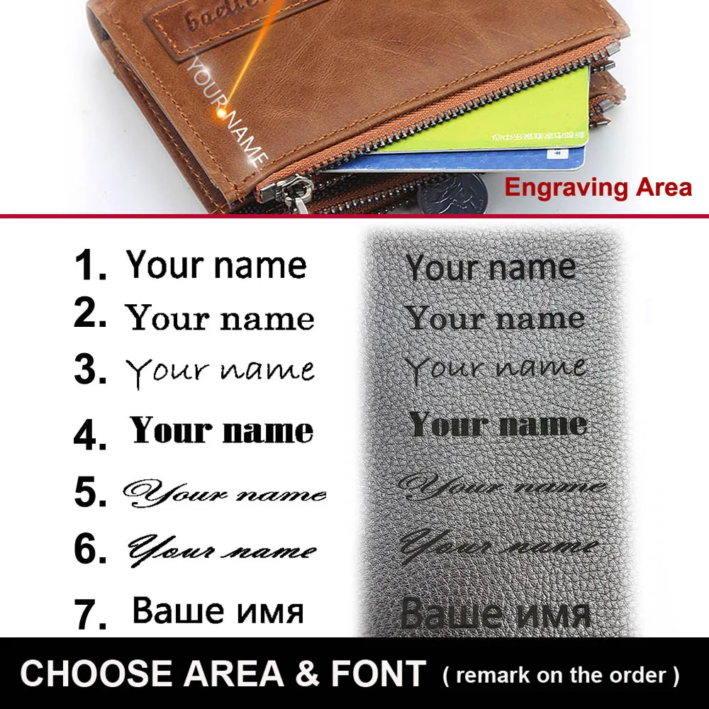 2020 мужские кошельки из натуральной коровьей кожи с принтом имени мужской кожаный