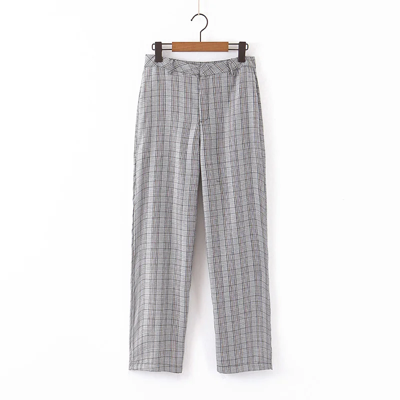 Женские шаровары в клетку za офисные брюки с принтом и карманами 2019|Брюки| |