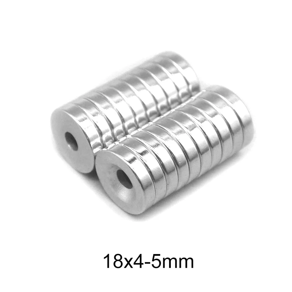 Сильный неодимовый магнит 5 ~ 50 шт. 18x4-5 мм отверстие 18*4 постоянный с круглым