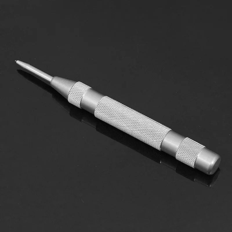 

New Durable Automatic Center Pin Hole Punch Wood Press Dent Marker Tool Spring Loaded Woodworking Marking Starting Holes Tool