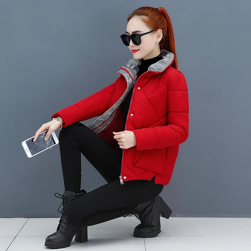 Новинка короткий топ большого размера Женское зимнее хлопковое пальто с