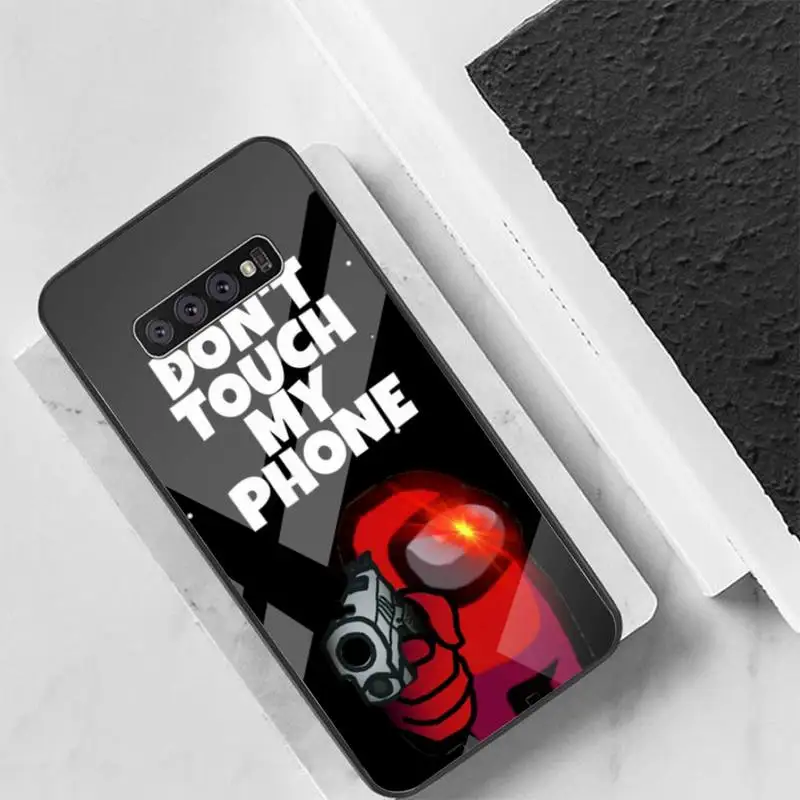 

Hot Game Among us Funny Phone Case Back Cover For Samsung Cases S20 Plus S10 NOTE 8 9 10 10PRO Tempered Glass Soft Silicone Edge