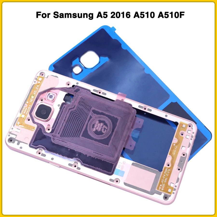 Чехол A510 с полным корпусом для samsung A5 A510 A510F, средняя рамка, средняя пластина, рамка корпуса, Корпус Корпуса+ задняя крышка батареи