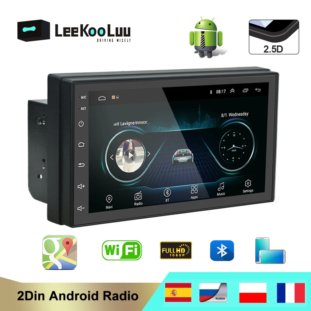 

LeeKooLuu Car Radio 2 Din Android GPS Navigation Autoradio Audio Video Multimedia Player for VW Nissan Toyota Ford Car Stereo
