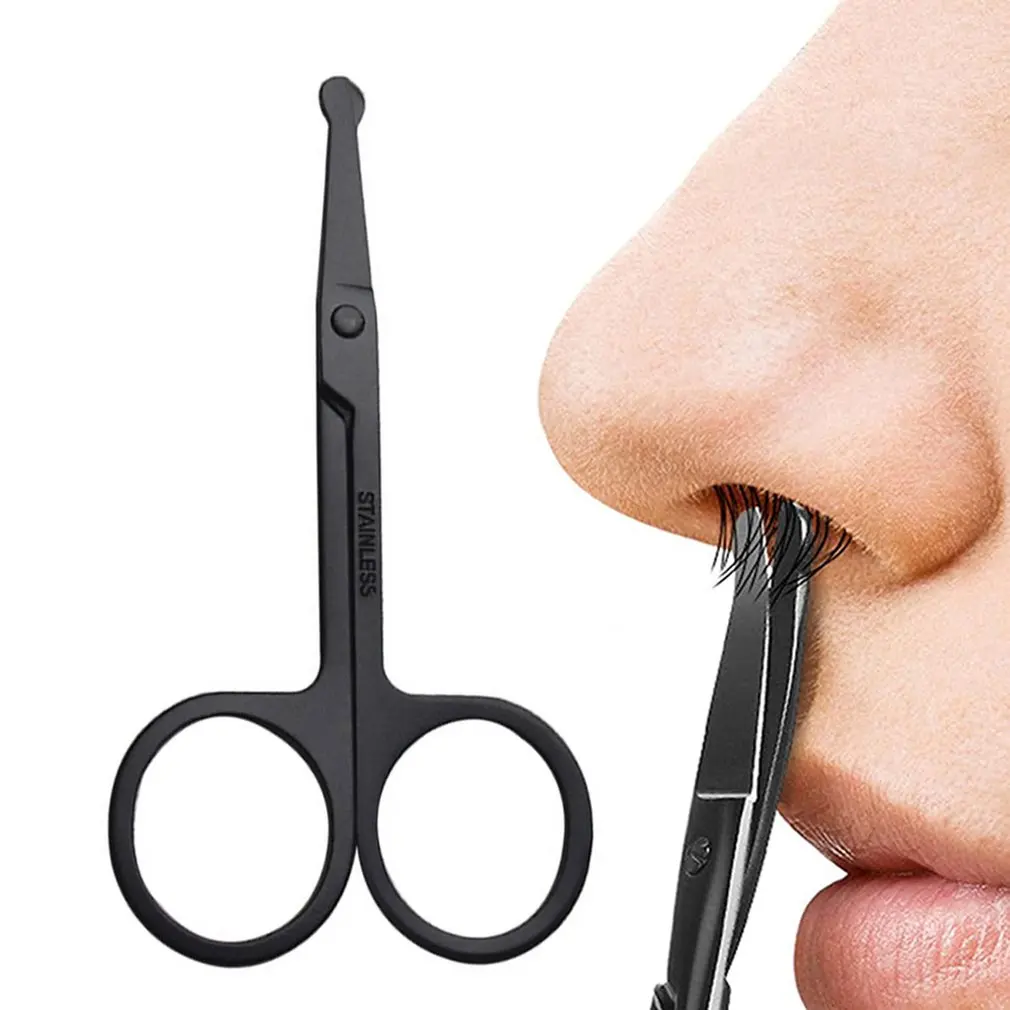 

Stainless Steel Nose Hair Trimming Scissors Round Head E Scissors Sharp And Precise Epilator Opp Bag Safe convenient practical