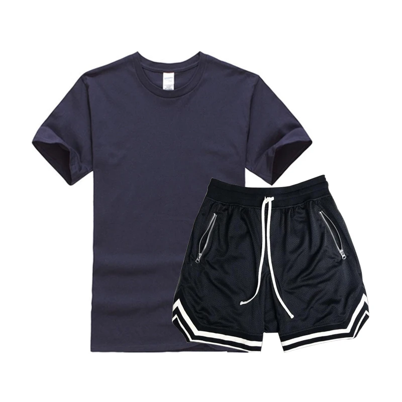 

Костюм мужской из двух предметов, легкий и дышащий, с коротким рукавом и шортами, удобная спортивная одежда, лето 2021