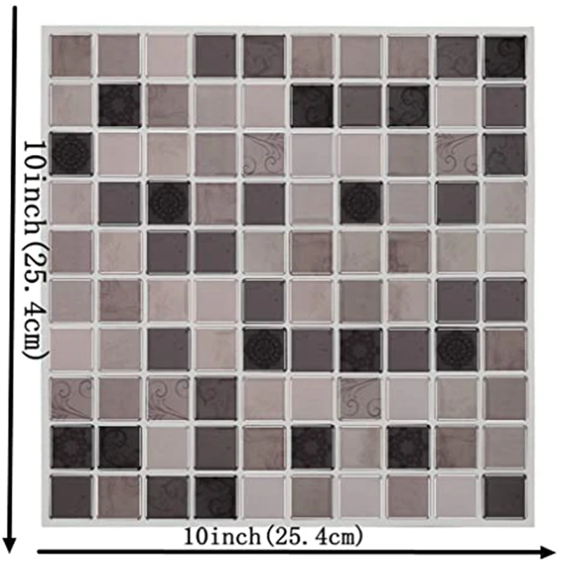 

Квадратные декоративные виниловые наклейки из ПВХ, 6 листов, декоративная мозаичная плитка, Настенный декор, 3D обои для кухни, ванной