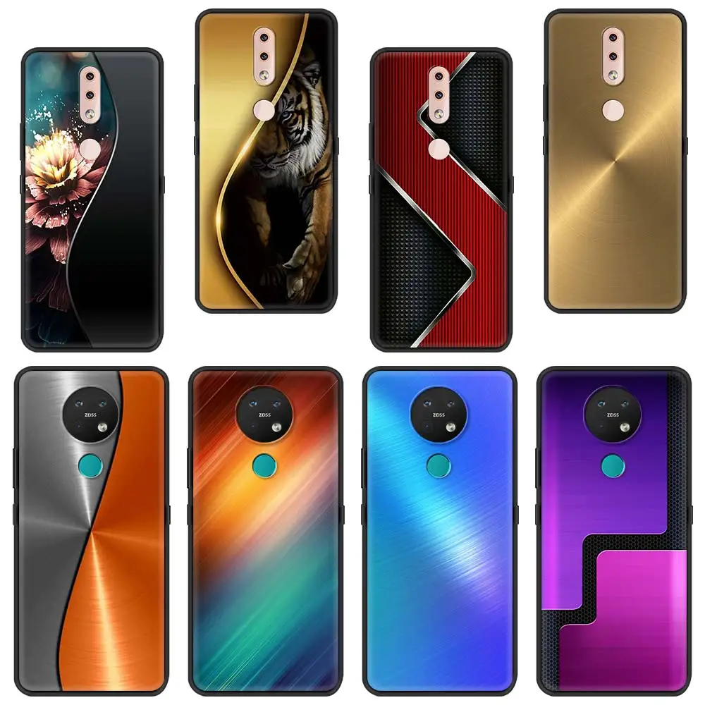 

Dark Brushed Metal Texture Silicone Phone Case For Nokia C10 G10 5.4 7.2 3.4 5.3 2.3 3.2 8.3 2.4 X10 X20 G20 C20 Fundas Cover