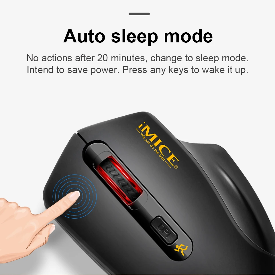 

IMICE Wireless Gaming Mouse 2000DPI USB 2.0 Receiver Optical Computer Mouse 2.4GHz Silent Mice For Computer PC Laptop