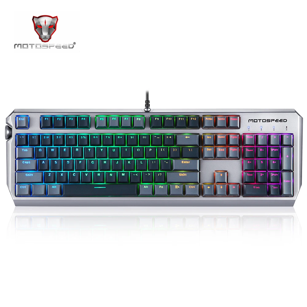 MOTOSPEED оригинальная CK80 механическая клавиатура USB Проводная игровая RGB задний