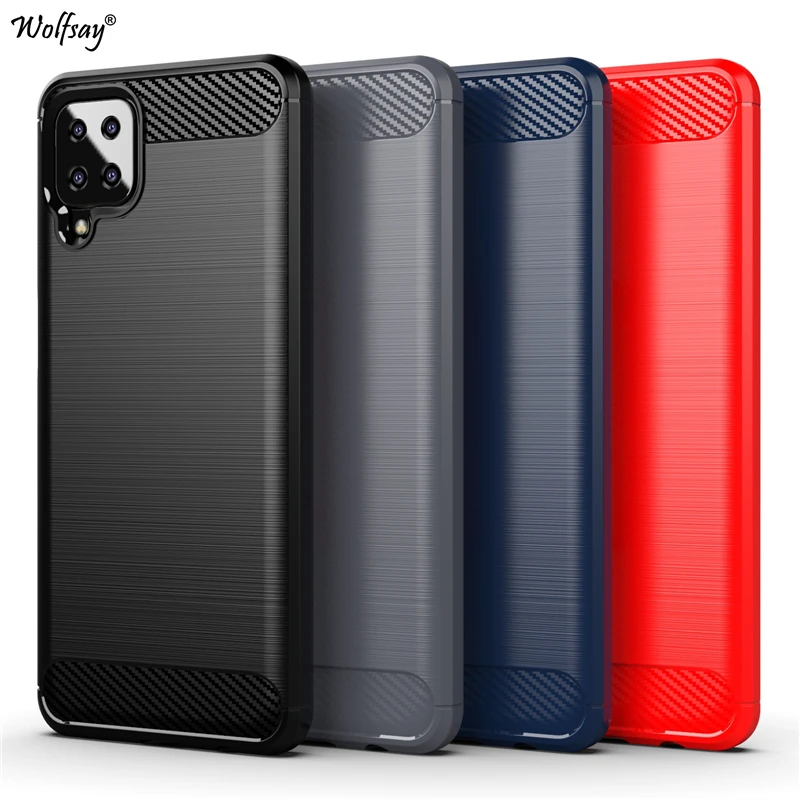 

For Samsung Galaxy A12 Case Fiber Soft Silicone Cover For Samsung A12 Case Armor Cover Rubber Cover For Samsung Galaxy A12 Case