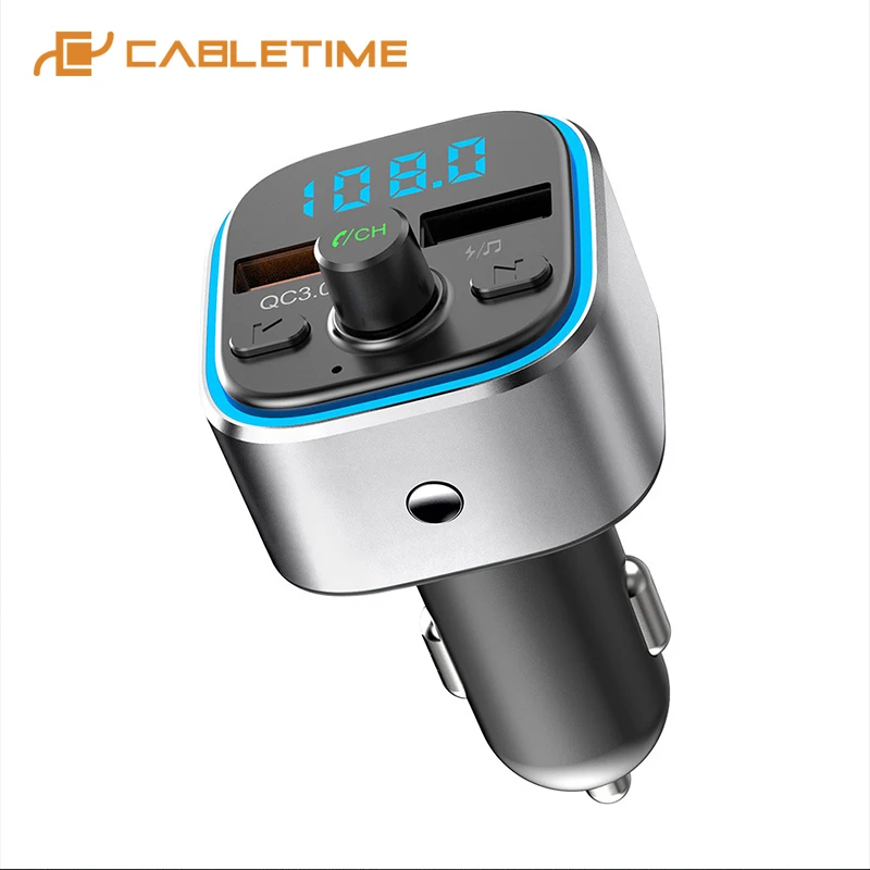 Автомобильное зарядное устройство CABLETIME USB QC3.0 многофункциональное с FM аудио для